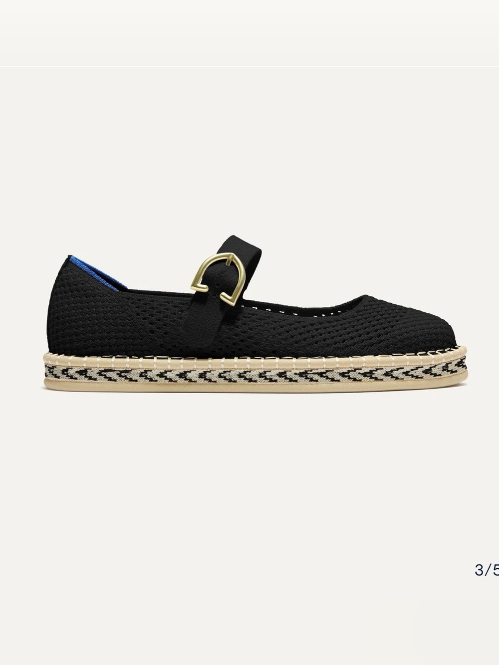 ROTHY’S The Espadrille Mary Jane Shoe Black Size 11 Washable Plush Footbed NEW - Picture 3 of 16